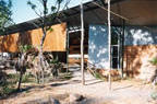 Picture of one of our rammed-earth houses.